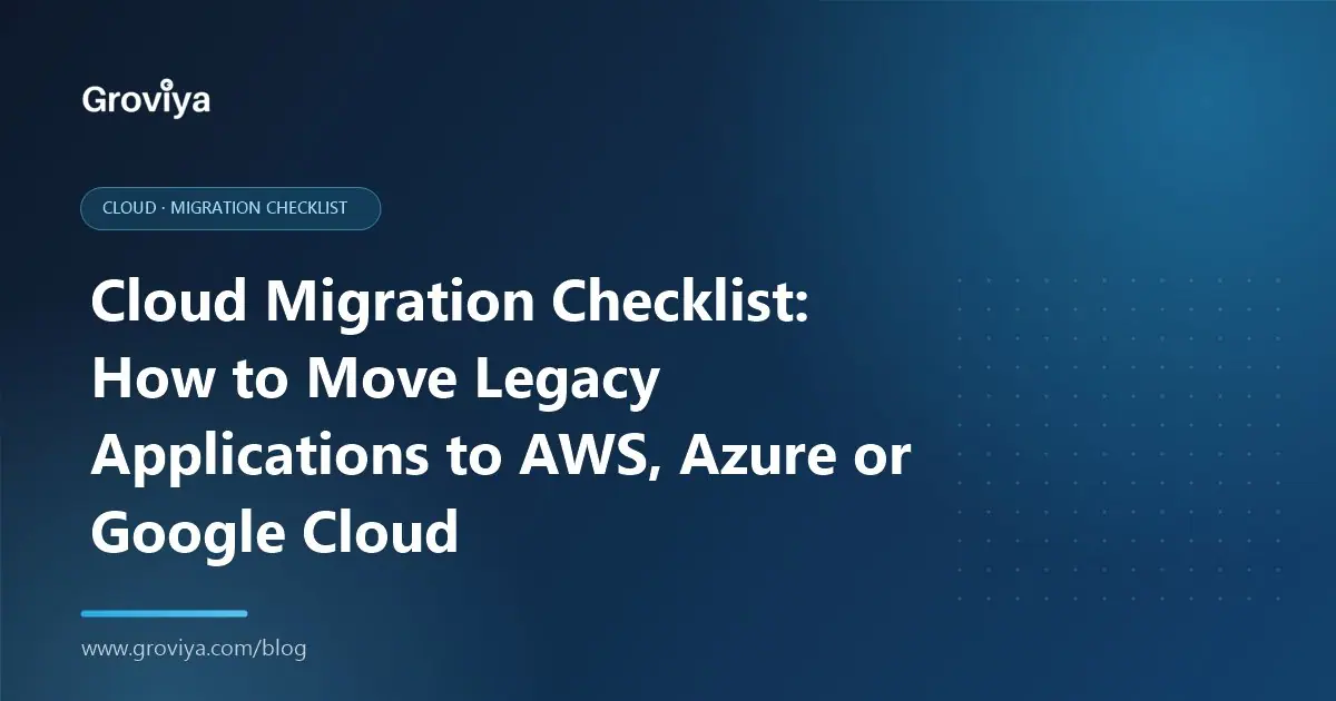 Illustration of legacy applications moving from an on-premises data centre to AWS, Azure and Google Cloud